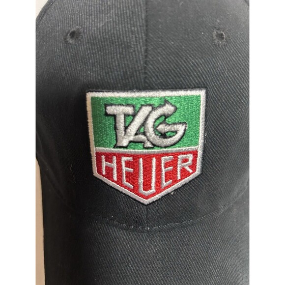 TAG HEUER Logo Adjustable Strapback hat Black 100 Cotton cap - Picture 6 of 8